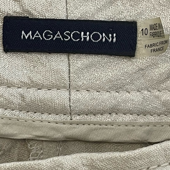Magaschoni Metallic Silver Ivory Wide Leg High Rise Pant Size 10 Holidays - Picture 8 of 9